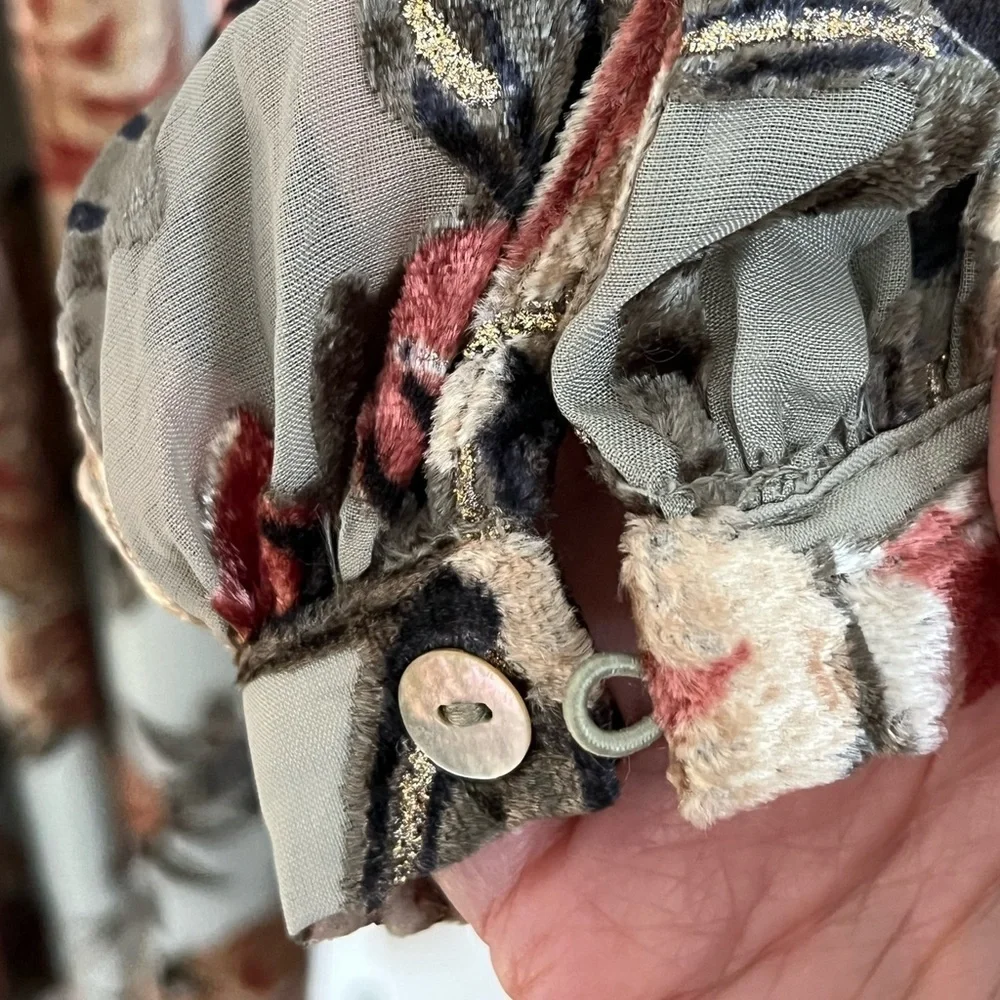 NWOT SOFT SURROUNDINGS Uma Floral Burnout Midi Dress PL Cottagecore Boho - Picture 10 of 15